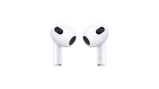 Apple AirPods 3rd gen earbuds product shot on white background