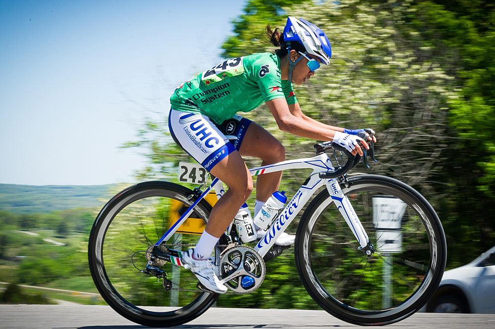 Coryn Rivera is leading the points classification Joe Martin Stage Race stage 3