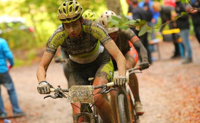 Robert Mennen (Topeak Ergon) sets the pace.