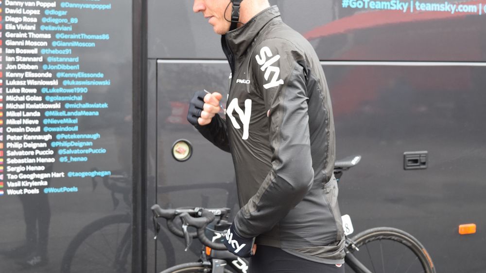 Ian Boswell wore the jacket ahead of stage one of the Tour de Romandie