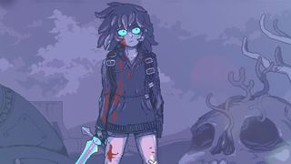 A pixel art image of a girl with a sword from the game Neverway for Nintendo Switch