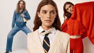 A collage of J.Crew models wearing the brand's new fall 2024 collection.