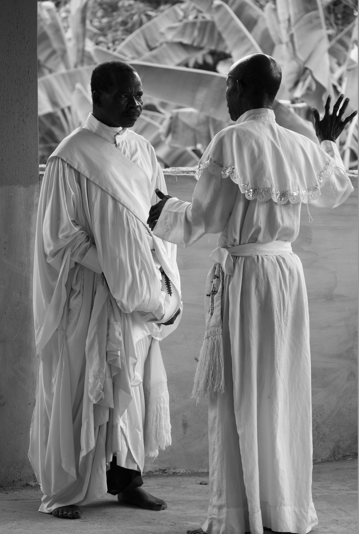 black and white image of two men