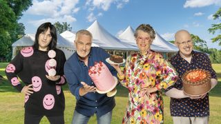 Noel Fielding, Paul Hollywood, Prue Leith and Matt Lucas in The Great British Bake Off