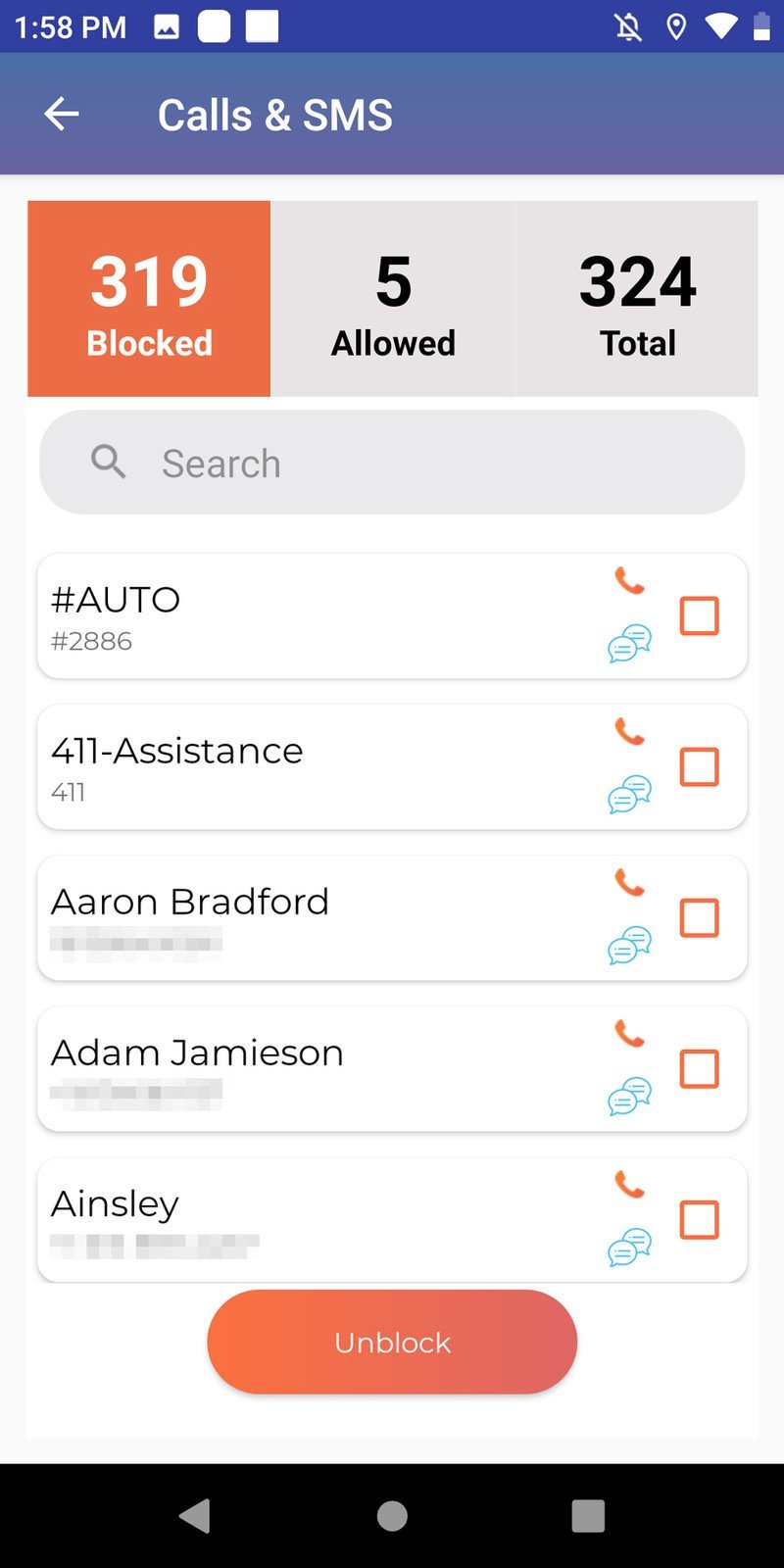 With FamilyLabs, parents get full control over their children's address book.