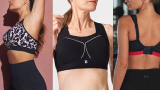 A selection of combination sports bras, including picks from Panache, Sweaty Betty, and Shock Absorber