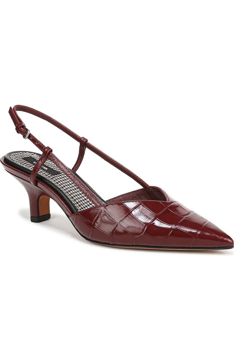 Levvy Slingback Pointed Toe Kitten Heel Pump