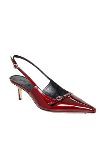 Aeyde Saba Patent Calf Leather Red Metallic Pumps