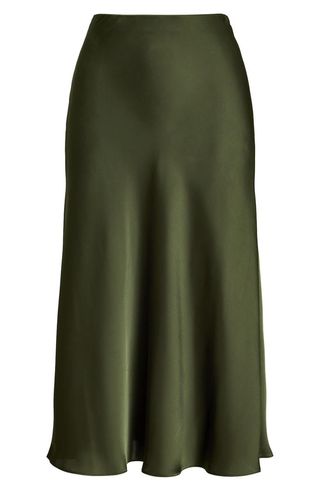 Satin Charmeuse Midi Skirt