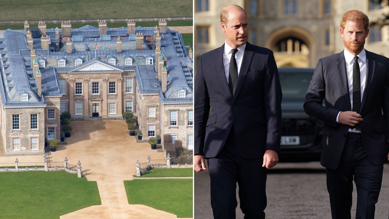 Prince William and Prince Harry wear black suits, and Princess Diana&#039;s ancestral home of Althorp House