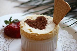 Arctic amaretto and chocolate flake souffle