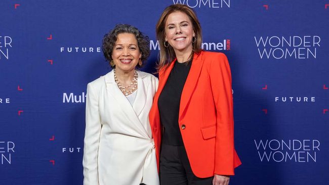 Honorees Ingrid Cipri&aacute;n-Matthews, president, CBS News, and Adrienne Roarke, president, content development and integration, CBS News and Stations and CBS Media Ventures.