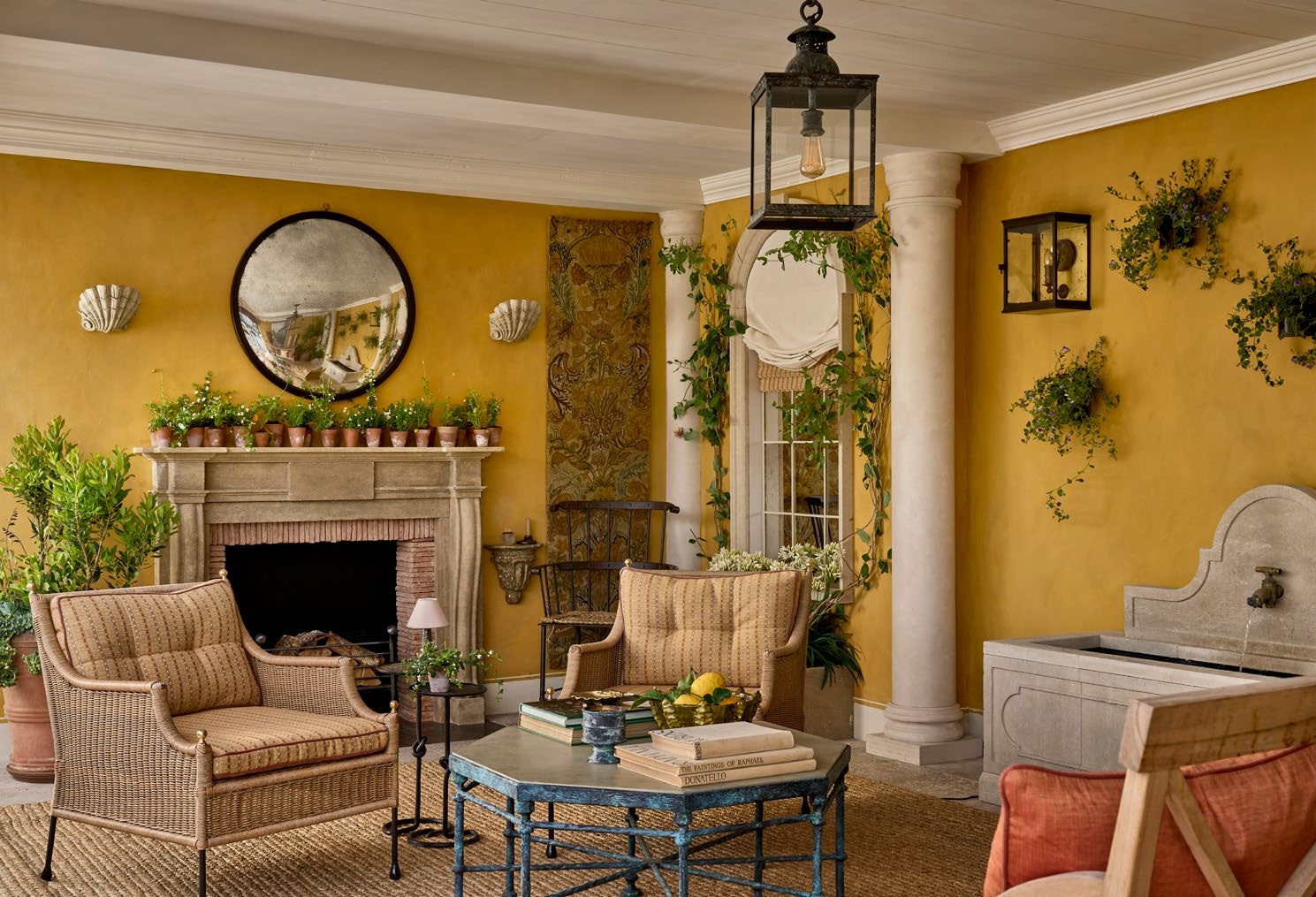 The chimneypiece, architraves and trough were made by stone specialist Artorius Faber