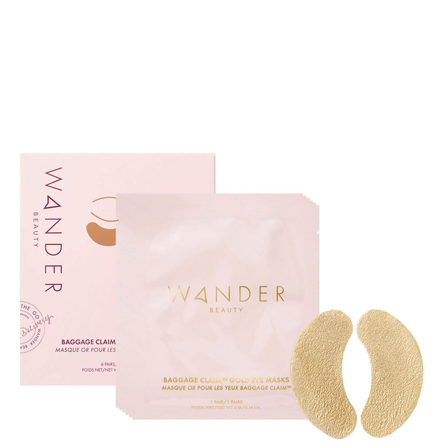 Wander Beauty Baggage Claim Gold Eye Masks - Gold (6 Pair)