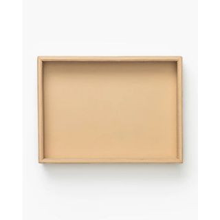 beige leather tray