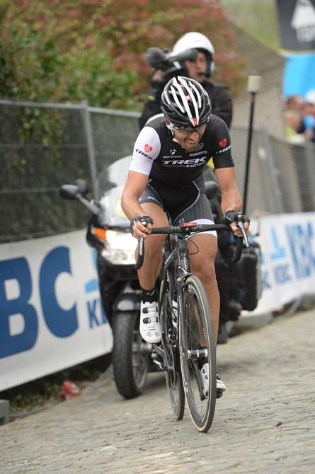 Fabian Cancellara (Trek) hammers up the Patersberg
