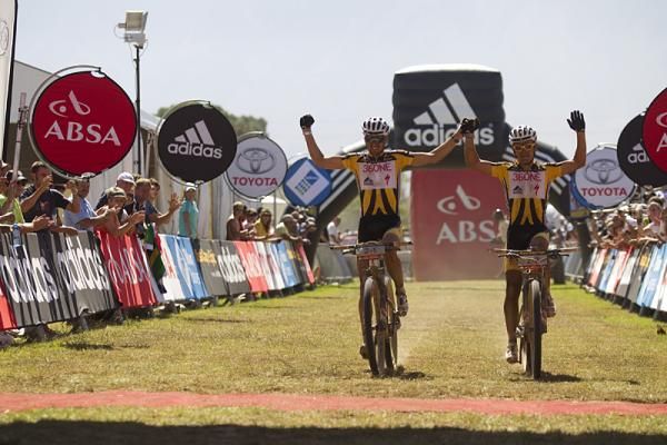 Christoph Sauser &amp; Burry Stander of 36One-Songo-Specialized win stage 2 of the Cape Epic
