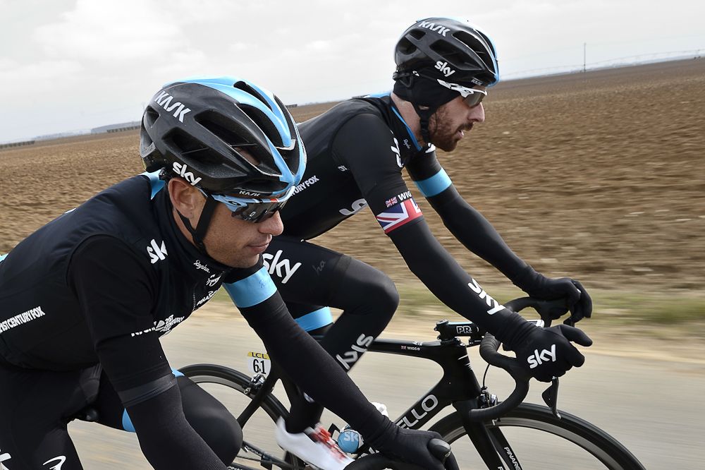 Team Sky's Bradley Wiggins and Richie Porte.