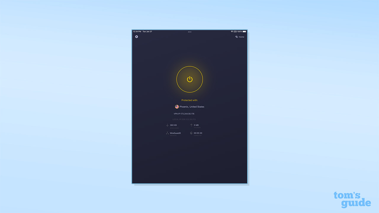 CyberGhost finally connected to a server in Phoenix, Arizona
