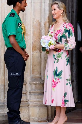 Sophie, Duchess of Edinburgh's ultra feminine blossoming outfit