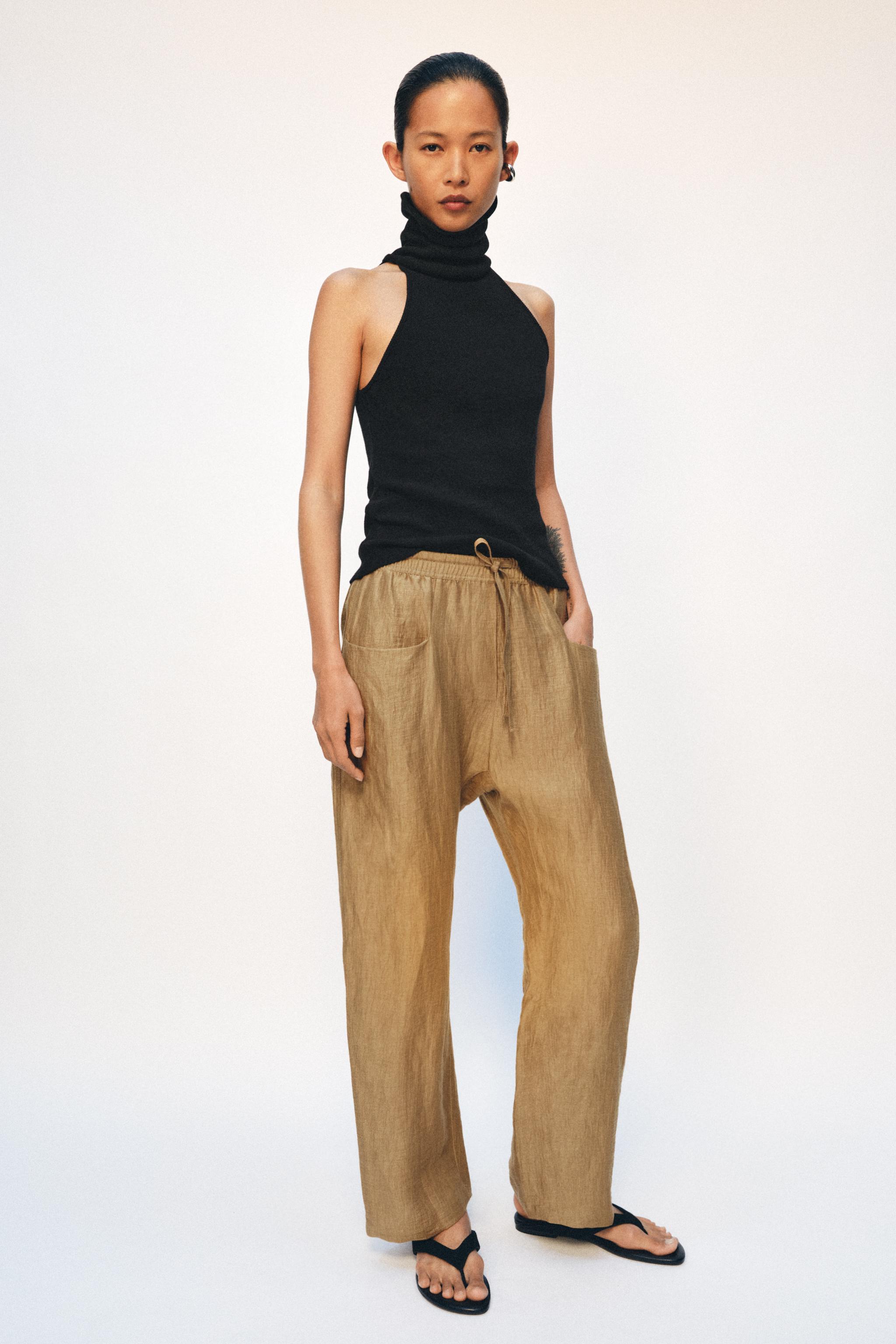 Zw Collection Linen Blend Pants