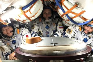 Expedition 54 crew on Soyuz MS-07