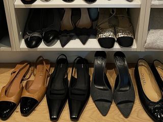 Shoes on a shelf