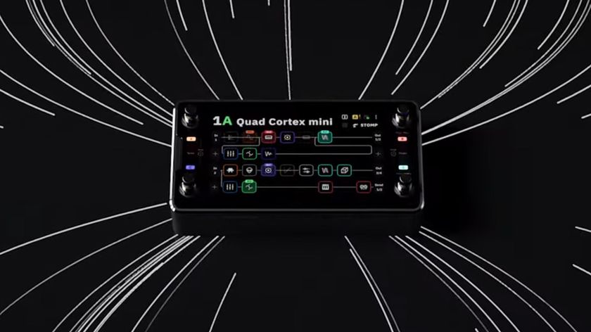 Neural DSP Quad Cortex mini: it still has the same four rotary footswitches, the 7" touchscreen, but it's more than 50 per cent smaller than Neural's game-changing original amp modeller.