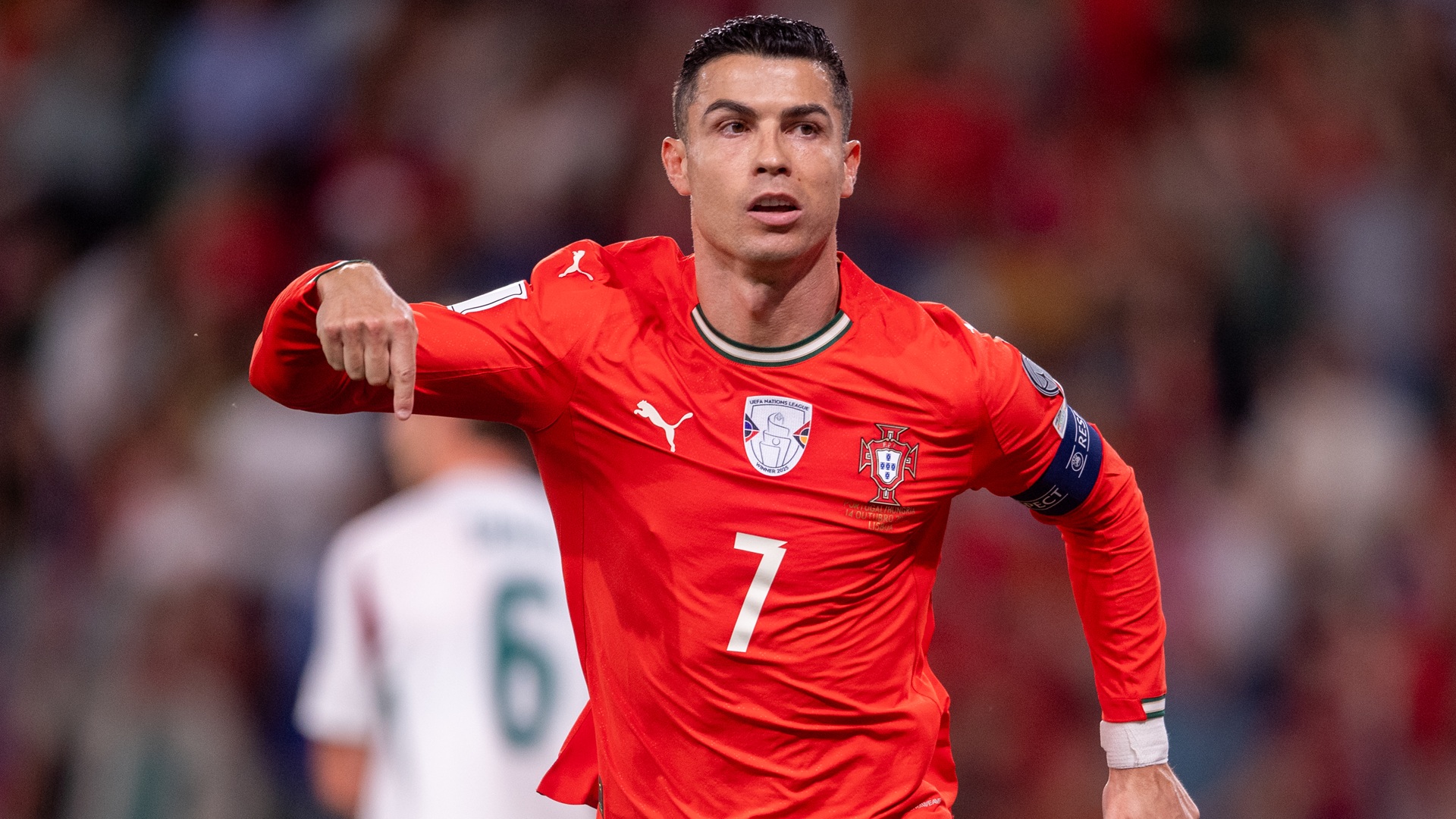 کریستیانو رونالدو پرتغالی گل خود را در مسابقه فوتبال مقدماتی جام جهانی 2026 اروپا جشن می گیرد (عکس: میگل لموس/NurPhoto از طریق گتی ایماژ)