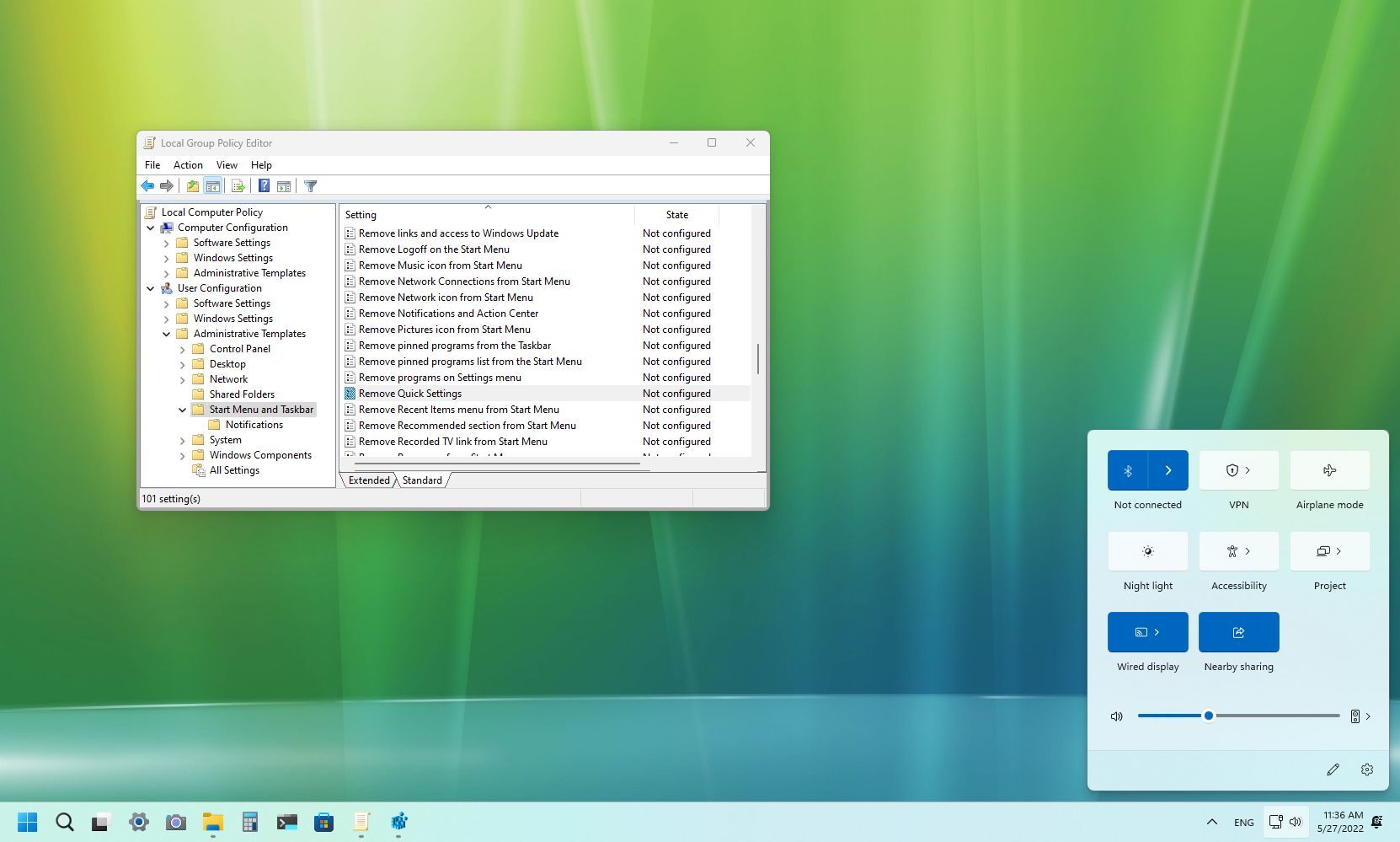 How to disable Quick Settings and Notifications flyouts on Windows 11 ...