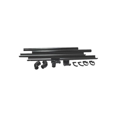 Floplast Black Mini Guttering Pack 2m With 50mm Downpipes and 76mm Gutter for Shed Porch Conservatory or Outbuilding
