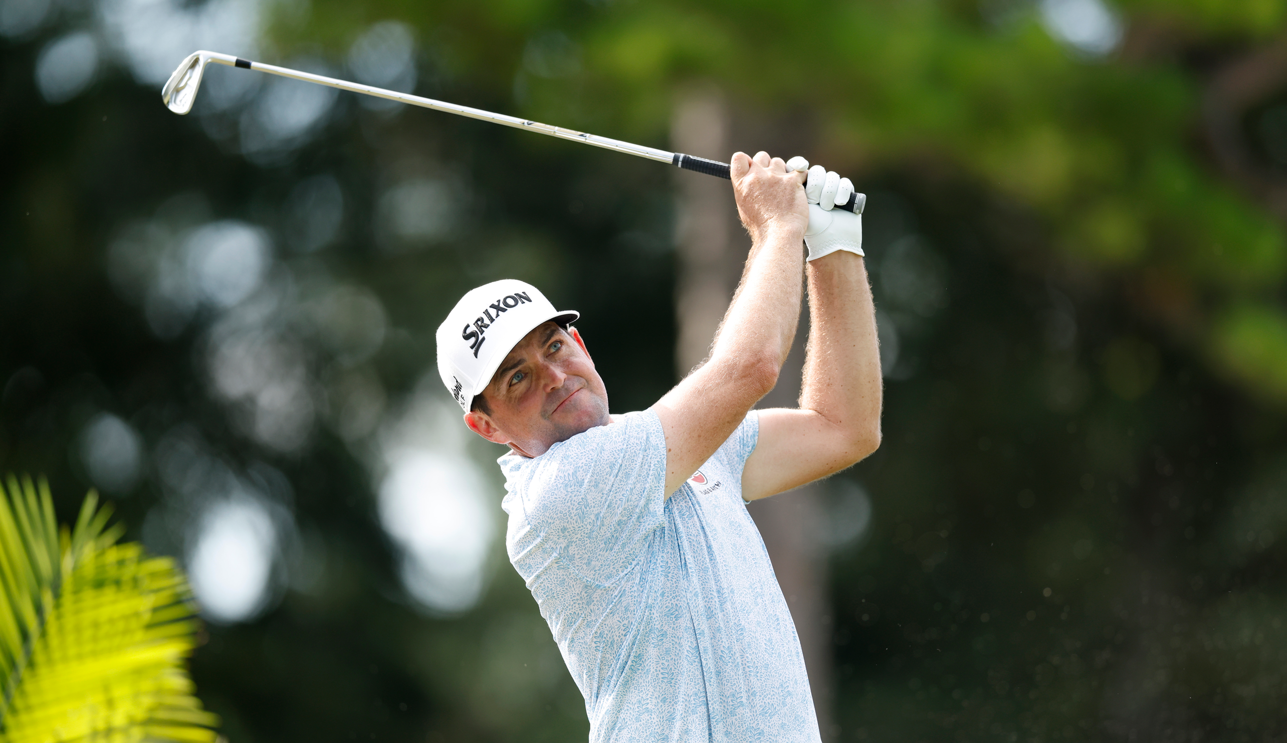Keegan Bradley strikes an iron