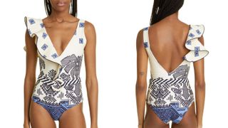 Johanna Ortiz Wind Weaver Ruffle Detail One-Piece Swimsuit