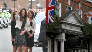 L-Kate and Carole Middleton, R- The Goring Hotel