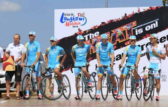 Team Astana at the presentation for the 2013 Tour de Langkawi