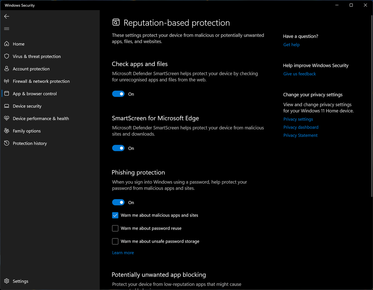 Windows 11 Phishing Protection