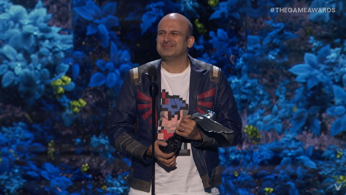 Amir Satvat is presented with the Game Changers inaugural award at The Game Awards 2024.