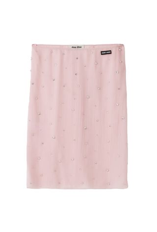 pink sheer midi skirt