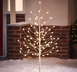 LED Silver Birch Ball Tree