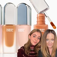Sarah Creal under eye corrector with two women wearing the product