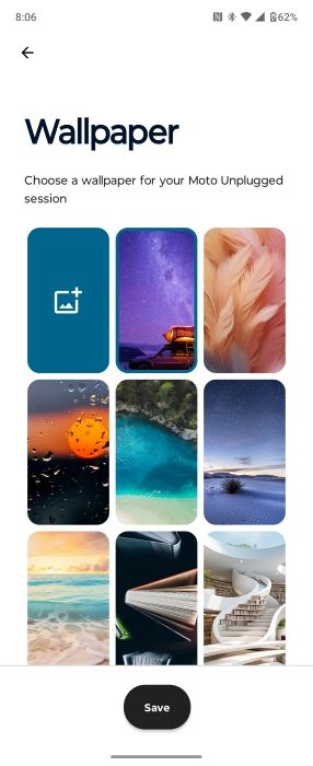 Moto Unplugged wallpapers on the Motorola Razr Plus
