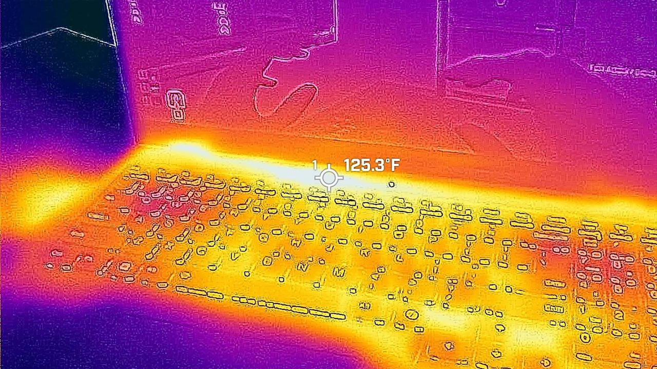 Lenovo Legion Pro 5i (Gen 9) above keyboard thermals