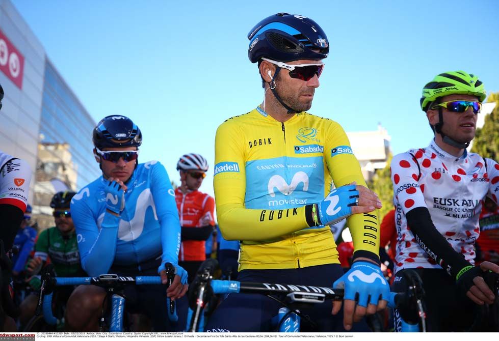 Alejandro Valverde (Movistar) at the start of stage 4 of the Volta a la Comunitat Valenciana