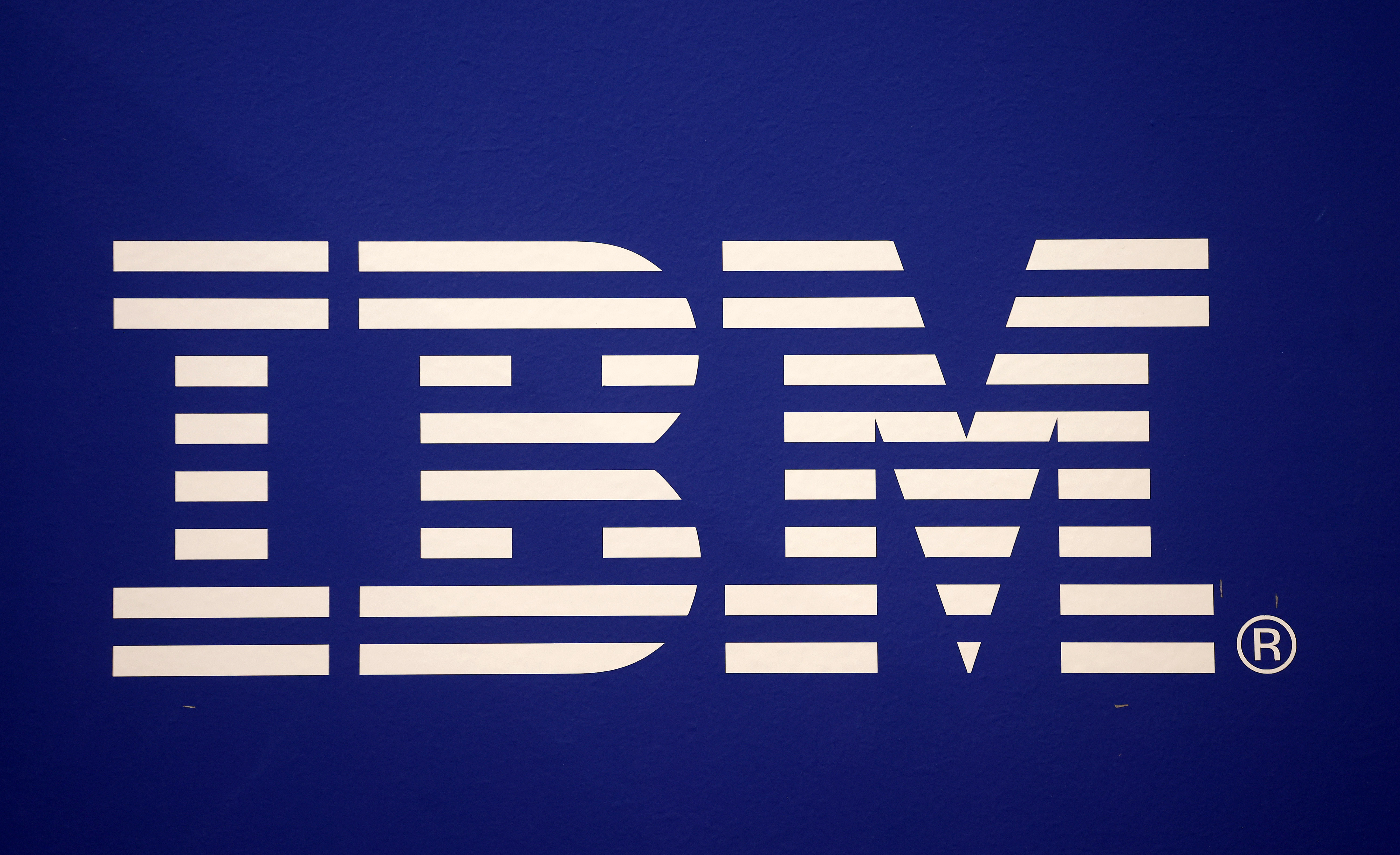 IBM logo displayed during the Viva Technology conference at Parc des Expositions Porte de Versailles on June 15, 2023 in Paris