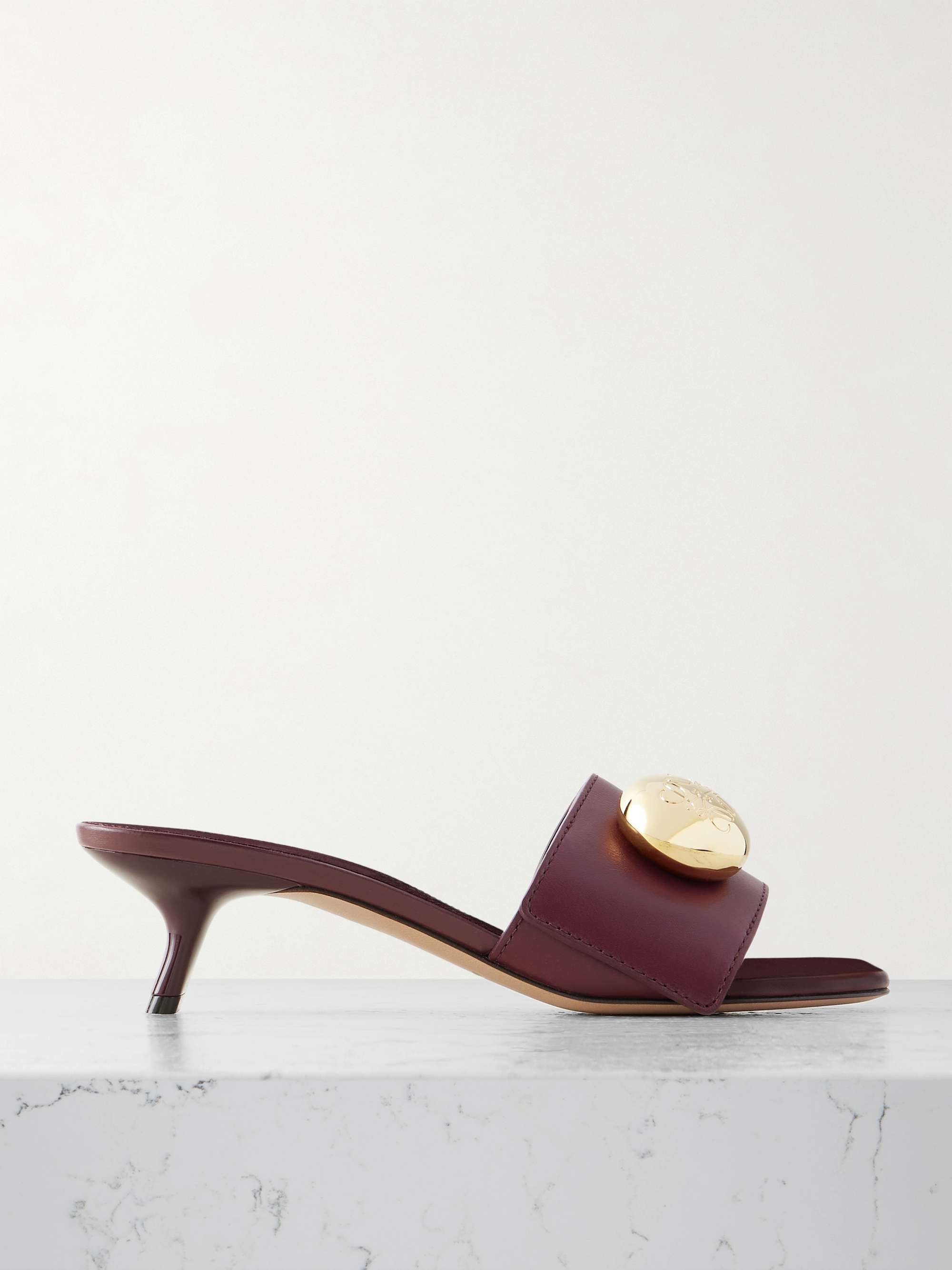 Pebble Leather Mules