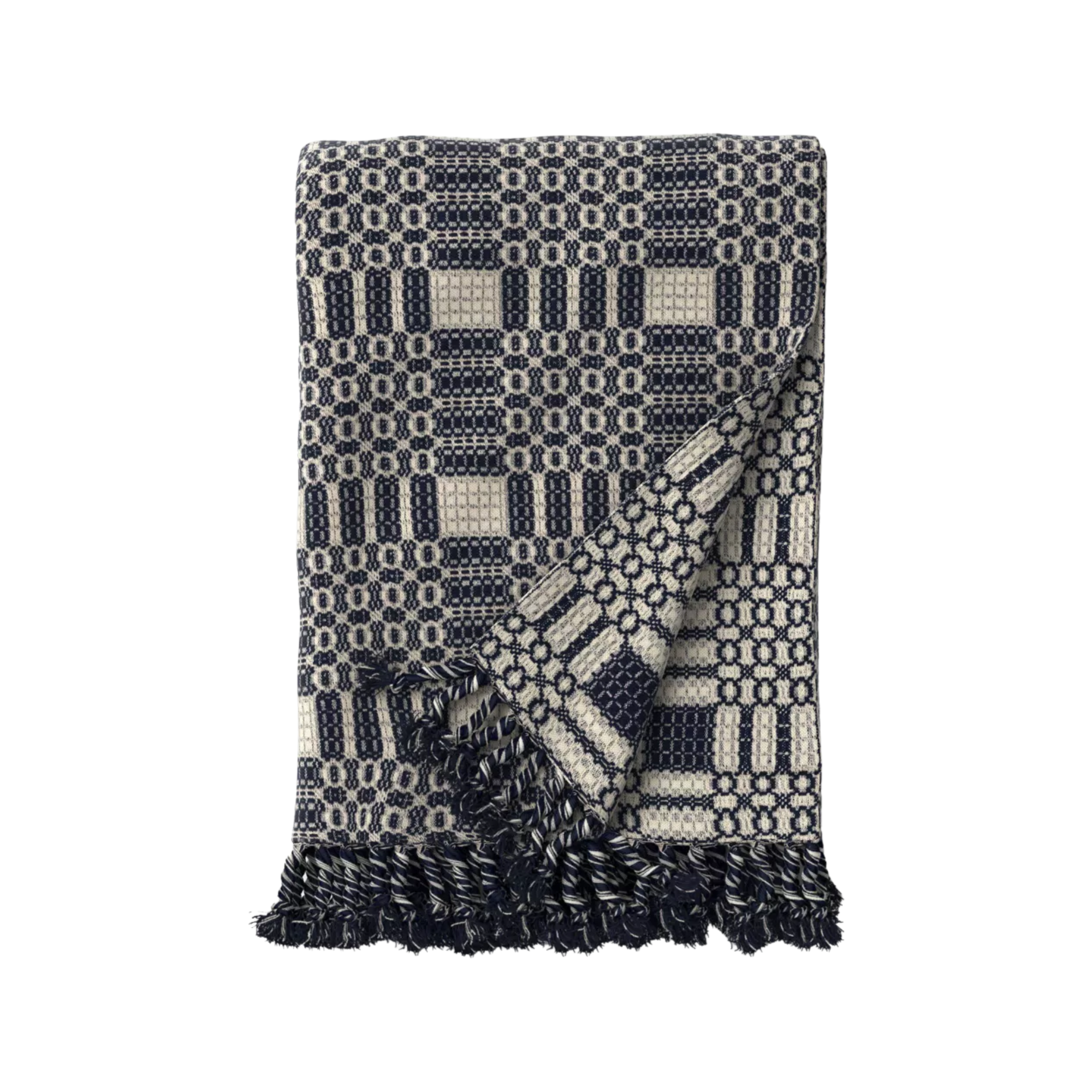 a blue throw blanket