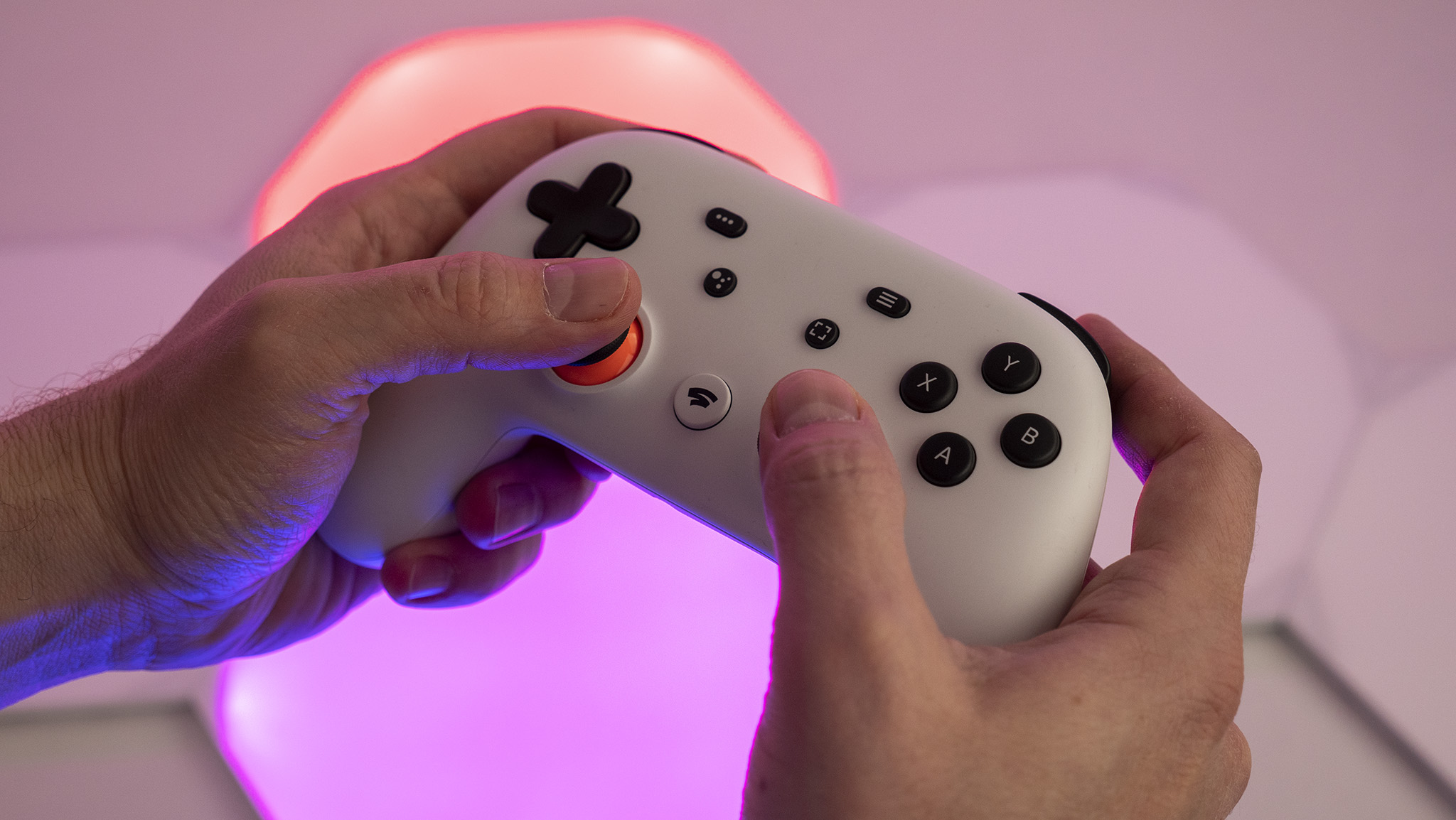 Google Stadia controller orange colorway