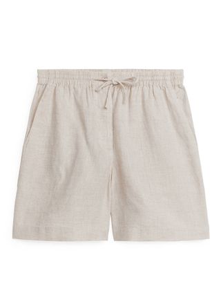 Linen Drawstring Shorts - Beige - Arket Gb