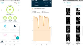 An example of some of the screens you'll find within the Fitbit Inspire HR app.