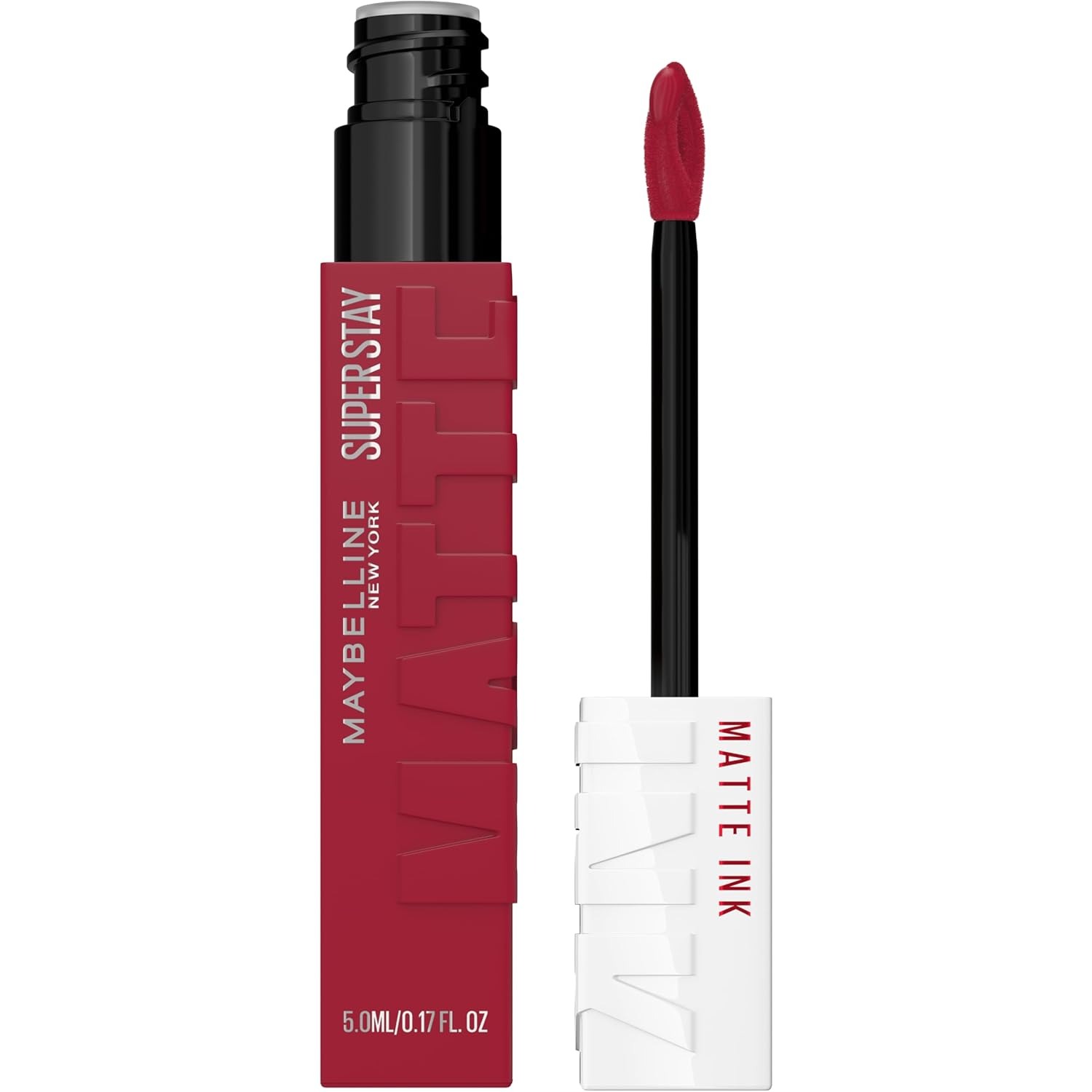 MAYBELLINE, Maybelline Super Stay Matte Ink Liquid Lipstick Makeup, Long Lasting High Impact Color, Up to 16h Wear, Ruler, Deep Cranberry, 1 Count, Packaging May Vary